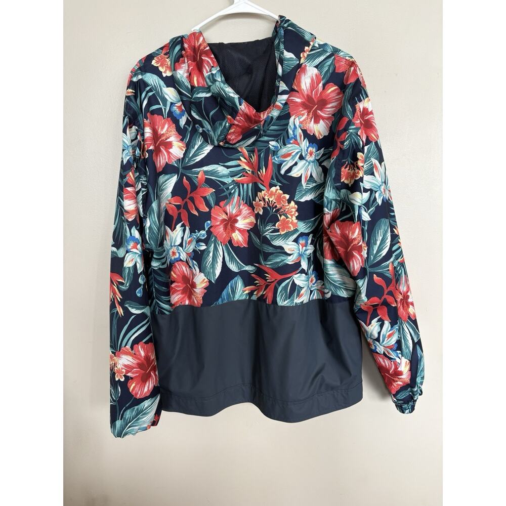 Weatherproof Vintage Men’s L Tropical Floral Hooded Rain Jacket Full Zip - Picture 4 of 7